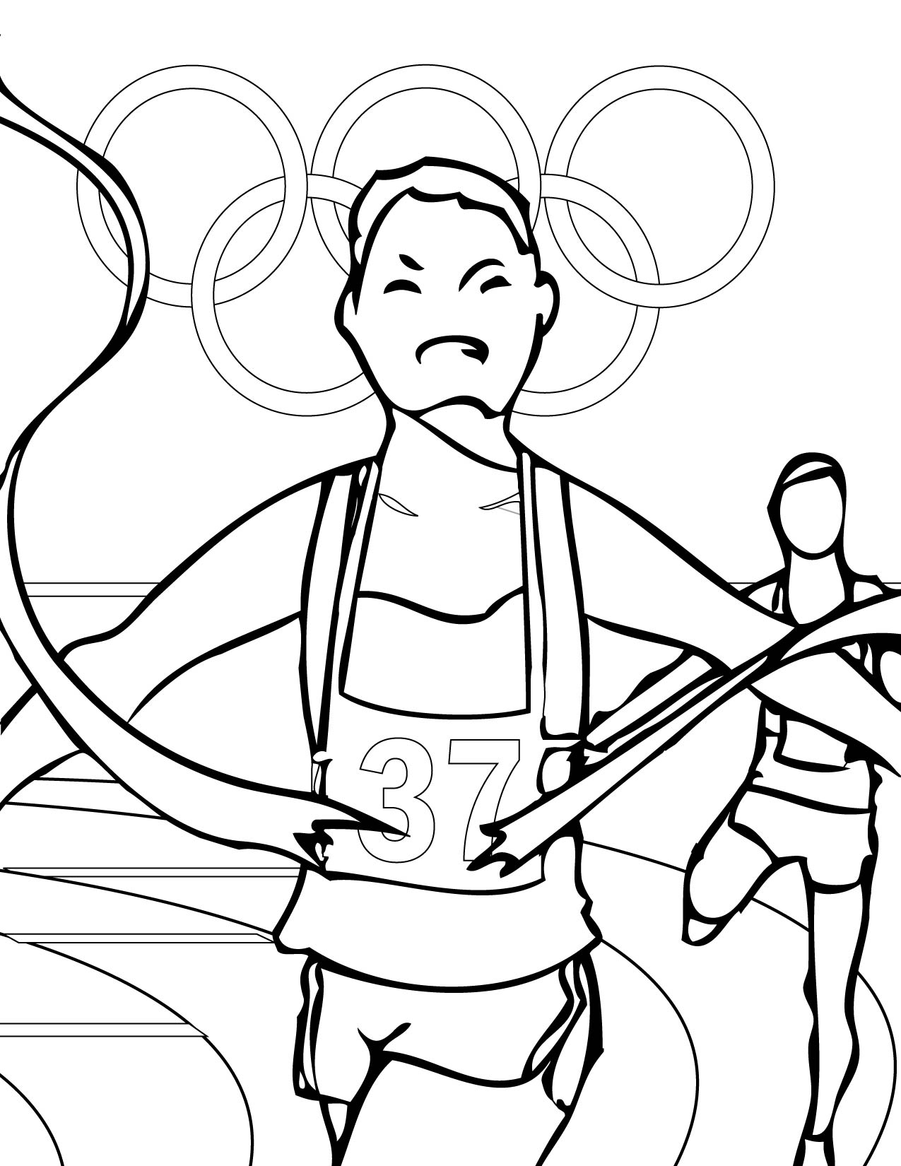 1275x1650 Track And Field Coloring Page