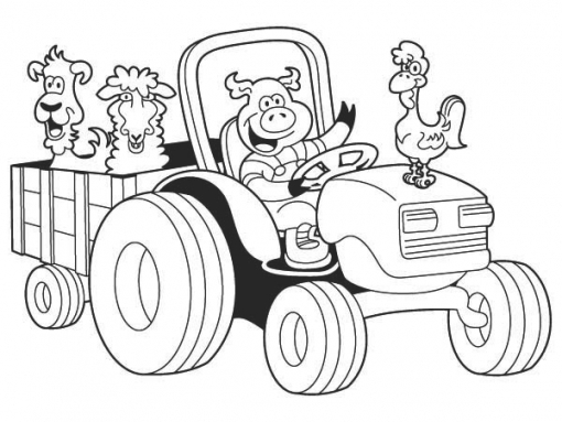 510x383 Tractor Coloring Pages Coloring Pages Tractor Color For Kids Page