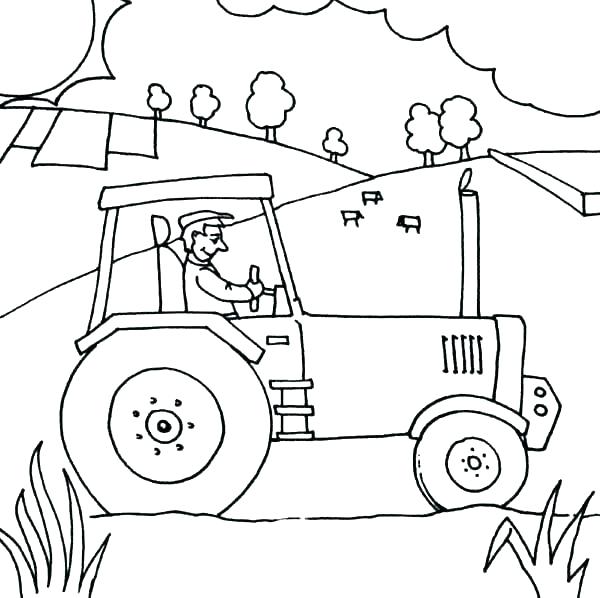 600x598 Tractor Coloring Pages Printable Coloring Pages Tractors Tractor
