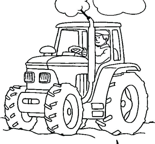 Tractor Coloring Pages Farmer Working With Tractor Coloring Page 600x558 Tractor Coloring Pages Farmer Working With Tractor Coloring Page