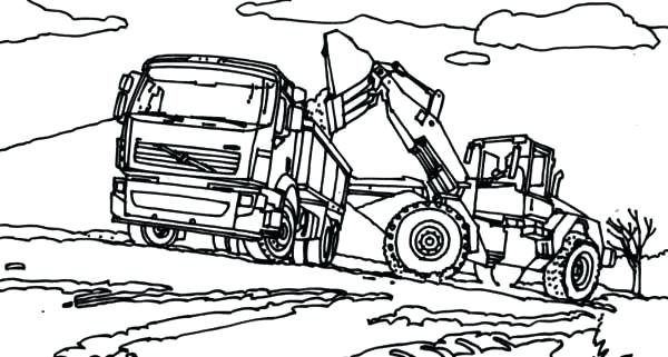 Tractor Trailer Coloring Pages 600x321 Tractor Trailer Coloring Pages