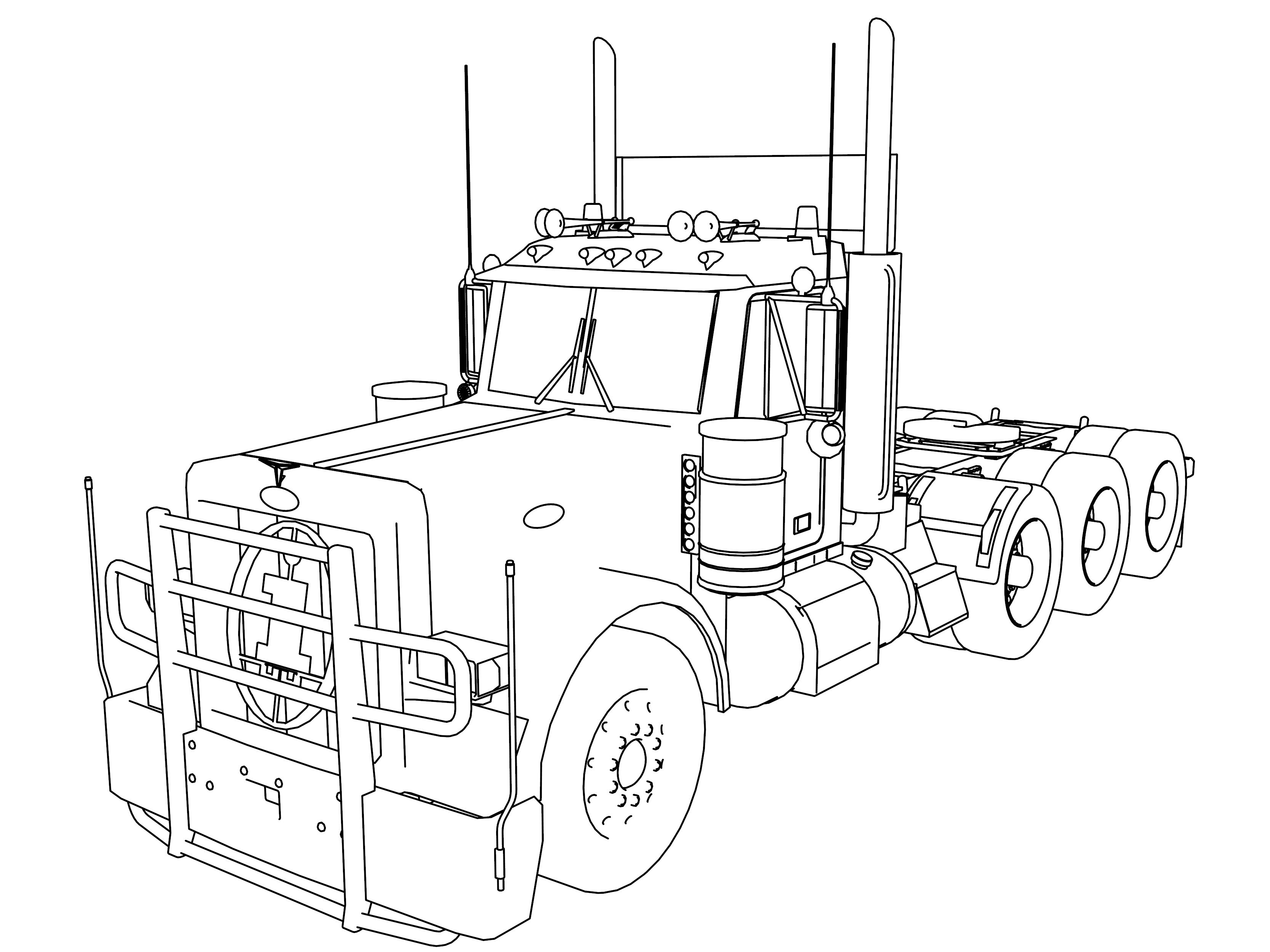 3333x2500 Best Of Semi Trailer Truck Coloring Page For Kids Transportation