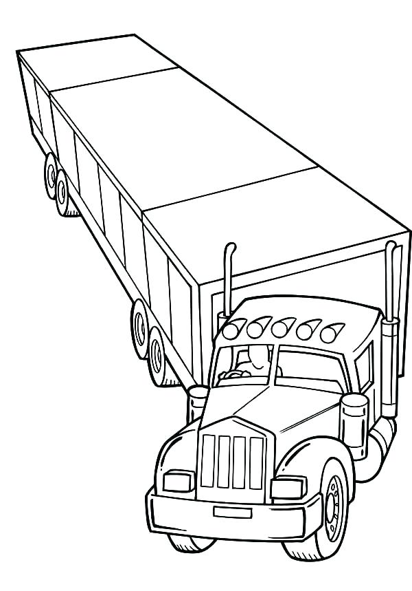 600x859 Semi Truck Coloring Pages Also Semi Truck Coloring Pages Truck
