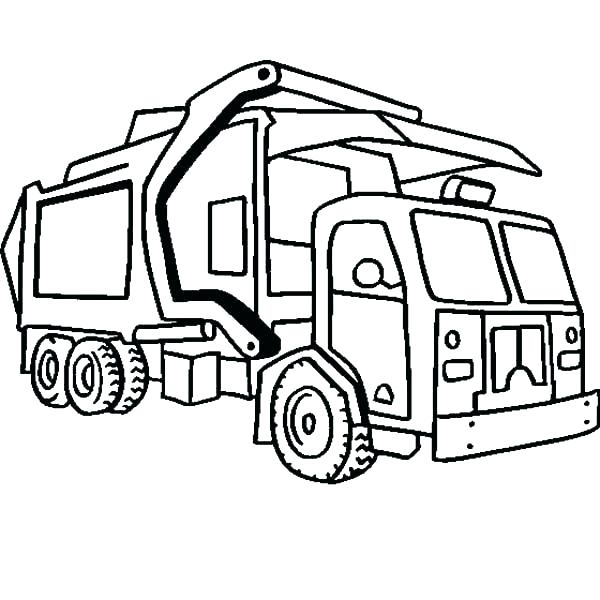 600x600 Semi Truck Coloring Page