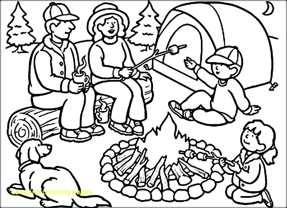 1007x731 Camping Coloring Pages Camping Coloring Pages With Camping