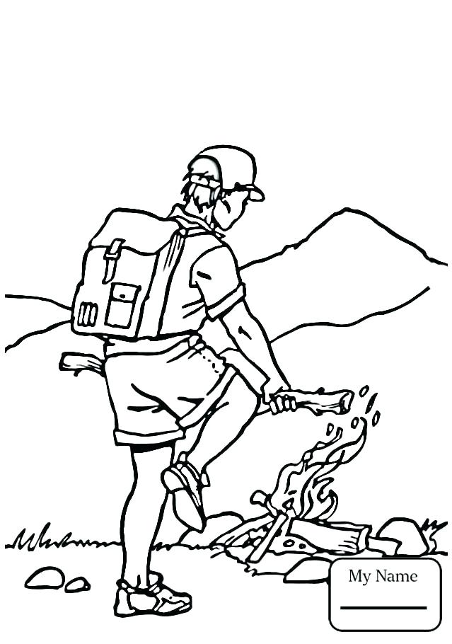 639x910 Camping Coloring Pages Girl Scout Picture To Color Best Camping