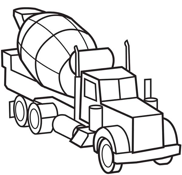 600x578 Picture Of Cement Truck Semi Truck Coloring Page