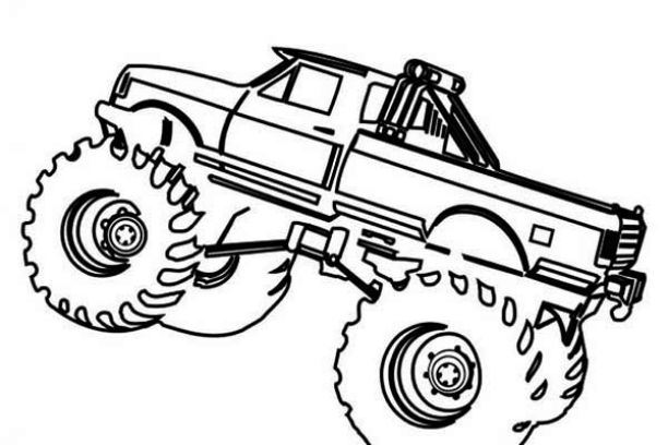 612x408 Simple Monster Truck Coloring Pages