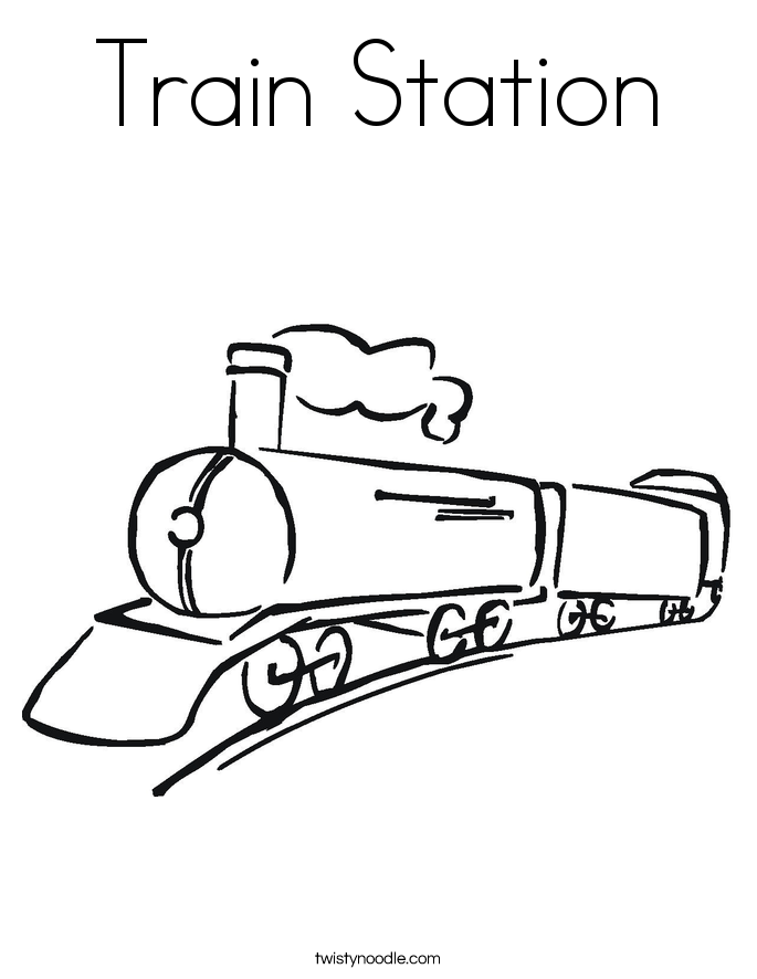 685x886 Train Station Coloring Page