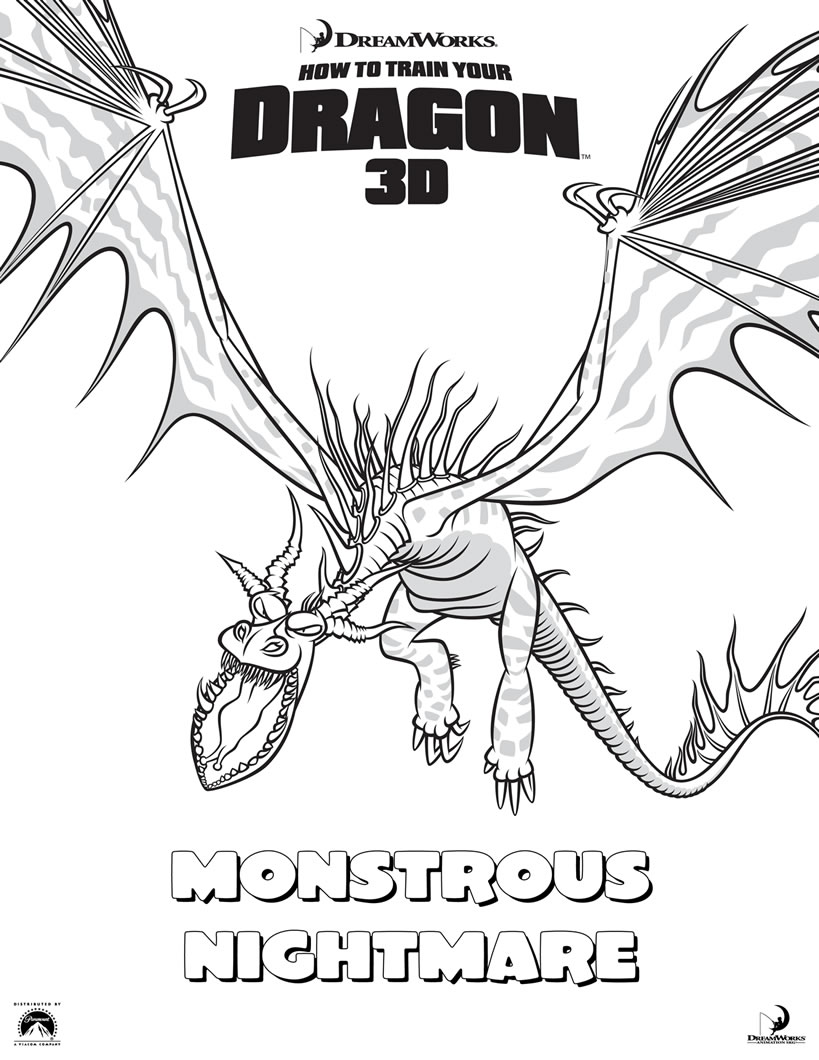 How To Train Your Dragon Coloring Pages Monstrous Nightmare 819x1060 How To Train Your Dragon Coloring Pages Monstrous Nightmare