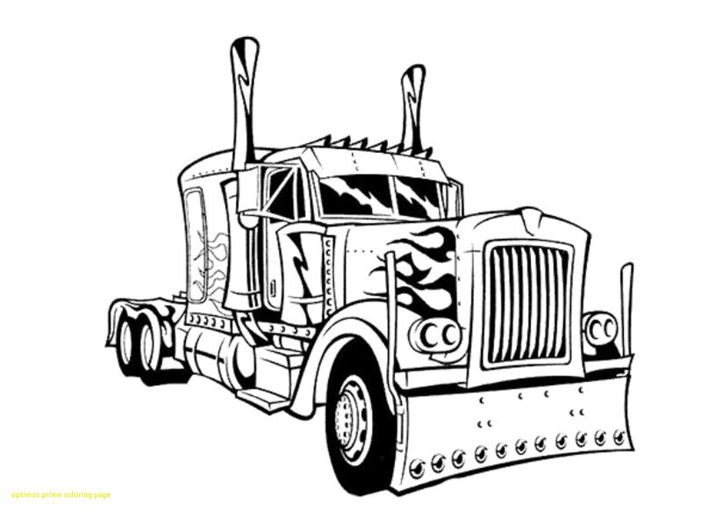 2500x1783 Optimus Prime Coloring Page With Transformers Optimus Prime Truck