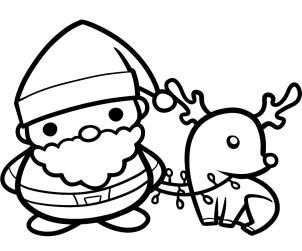 302x251 How To Draw Santa And Rudolph, Santa And Rudolph Step 9 I Love