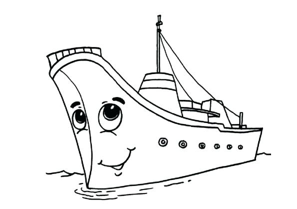 595x418 Transportation Coloring Pages For Kindergarten Happy Ship Coloring