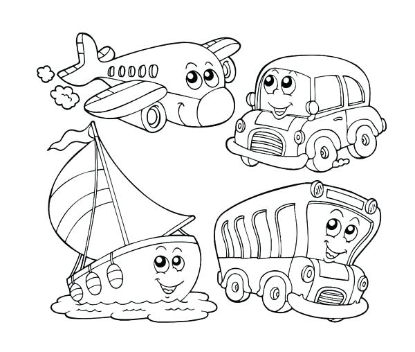 600x508 Vehicle Coloring Pages Kindergarten Kids Learn About