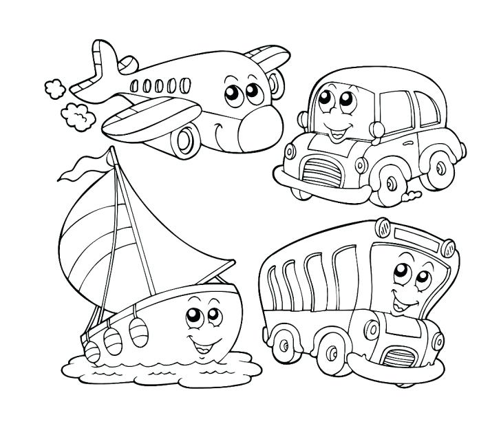 728x616 Transportation Coloring Pages For Kindergarten