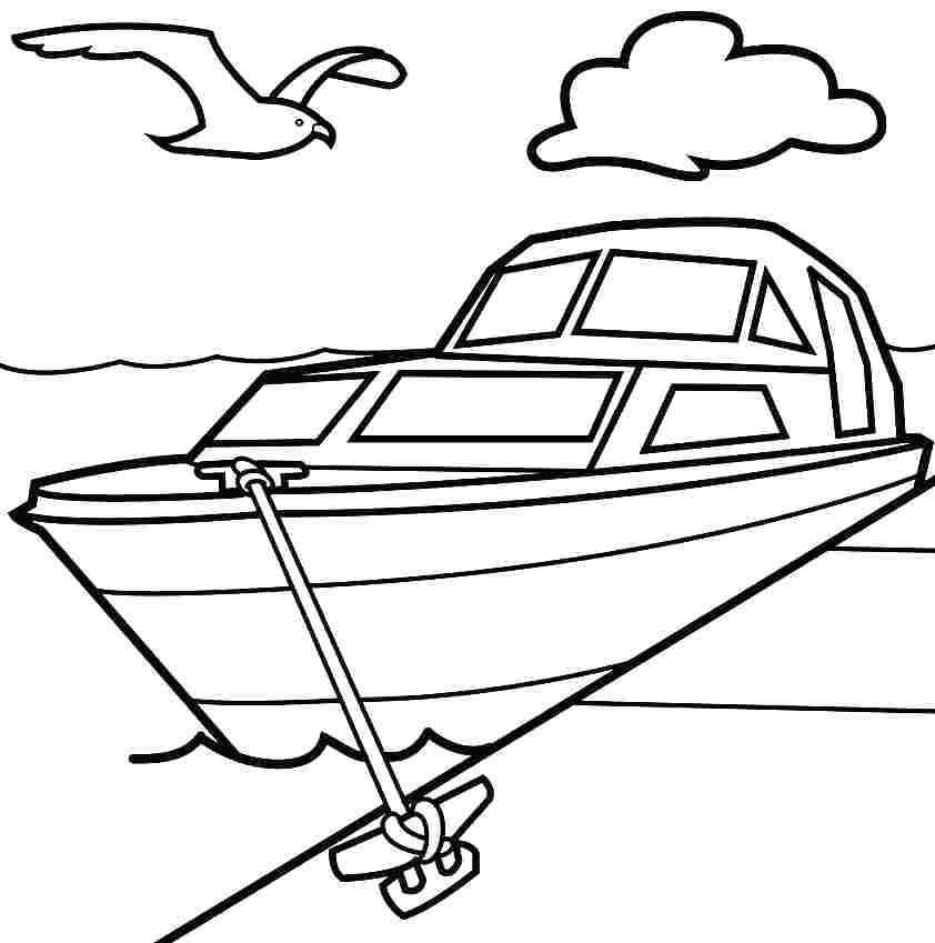 842x849 Coloring Pages 7 Boat Coloring Pages 7 Speed Boats Coloring Pages