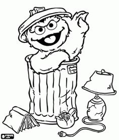 236x278 Coloring Page Of Oscar The Grouch And I Love Trash Sign. Oscar