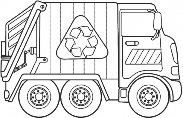Garbage Truck Printable Coloring Pages 612x393 Garbage Truck Printable Coloring Pages