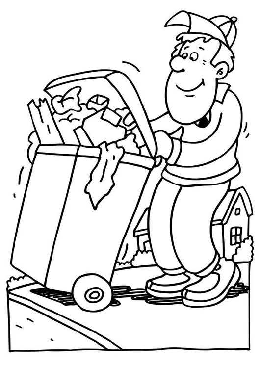 Coloring Page Garbage Collector 530x750 Coloring Page Garbage Collector