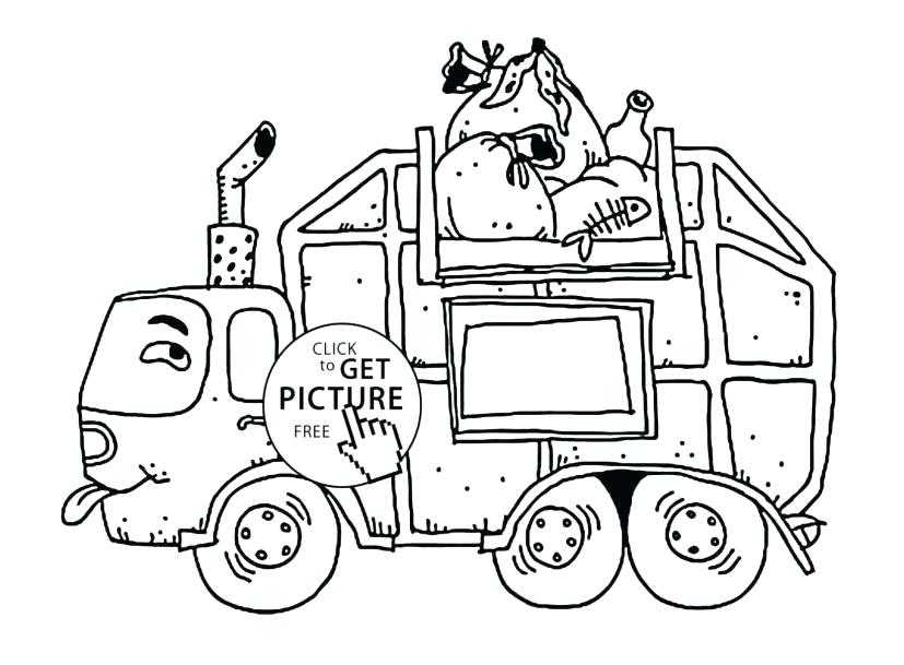 827x609 Coloring Garbage Truck Coloring