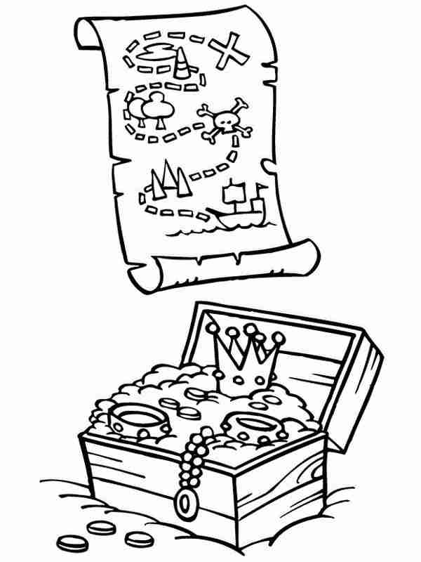Treasure Chest Coloring Page 4 600x800 Treasure Chest Coloring Page 4