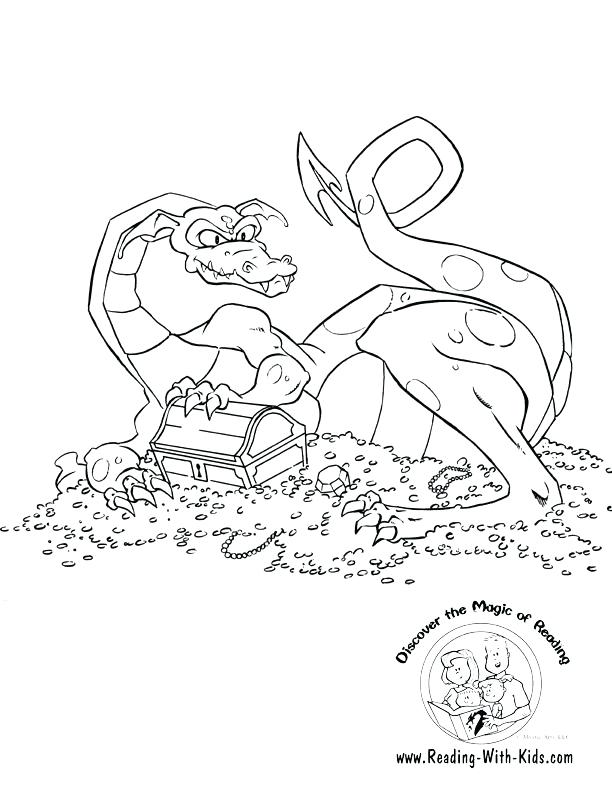 Treasure Coloring Pages Dragon Guarding Treasure Coloring Page 612x792 Treasure Coloring Pages Dragon Guarding Treasure Coloring Page