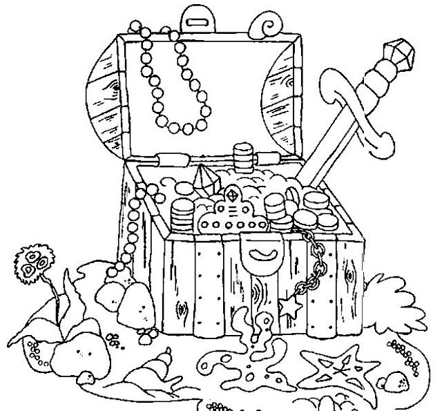 Pirate Treasure Chest Coloring Pages Pirate 640x595 Pirate Treasure Chest Coloring Pages Pirate