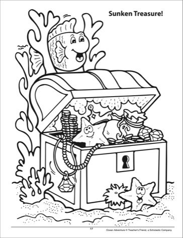 364x473 Sunken Treasure Chest Coloring Page Crafts