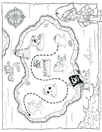 350x453 Treasure Map Coloring Pages Free Treasure Map Coloring Pages
