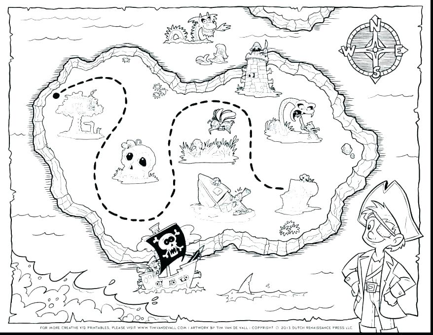 878x678 Treasure Map Coloring Pages Map Coloring Book Treasure Map