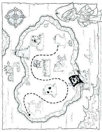 350x453 Map Coloring Pages Map Coloring Pages Treasure Map Coloring Page