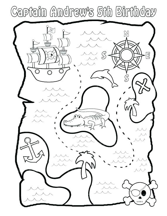 570x738 Pirate Map Coloring Pages Treasure Map Coloring Pages Miss