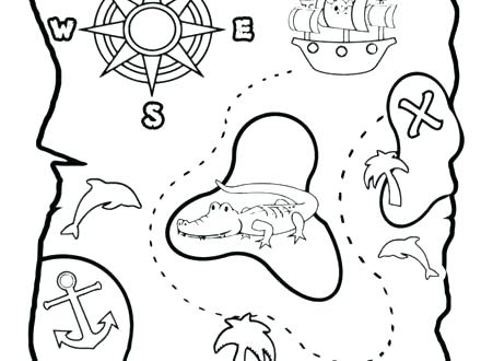 440x330 Free Printable Treasure Map Paper Kids Coloring Treasure Map