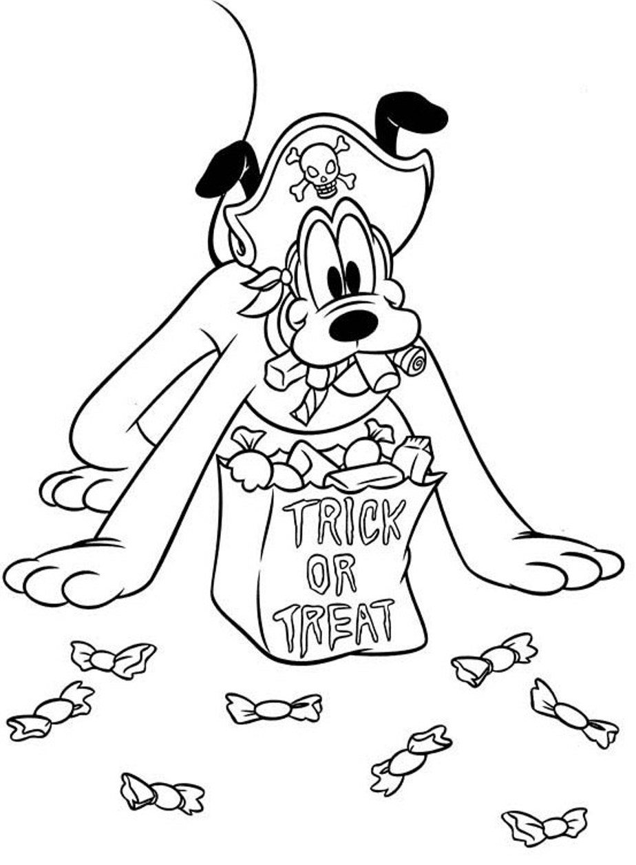 924x1256 Halloween Trick Or Treat Pluto Coloring Pages Hallowen At Tricking