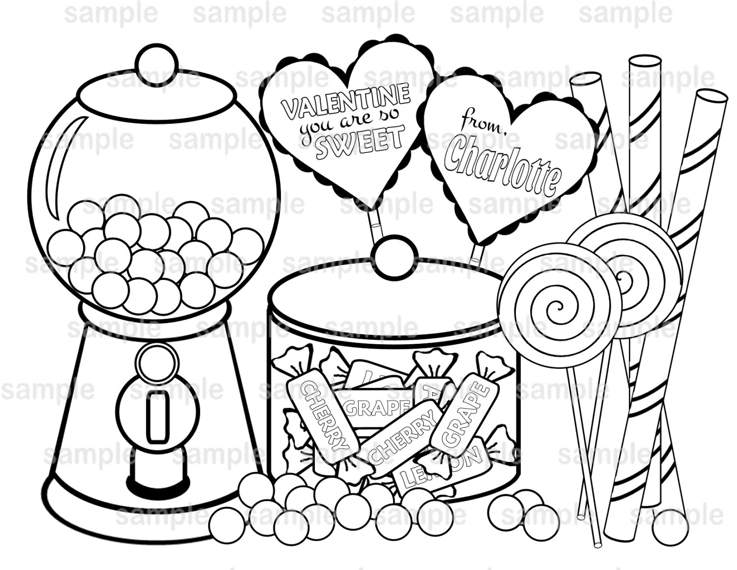 1500x1159 Personalized Printable Valentine's Day Sweet Shopped