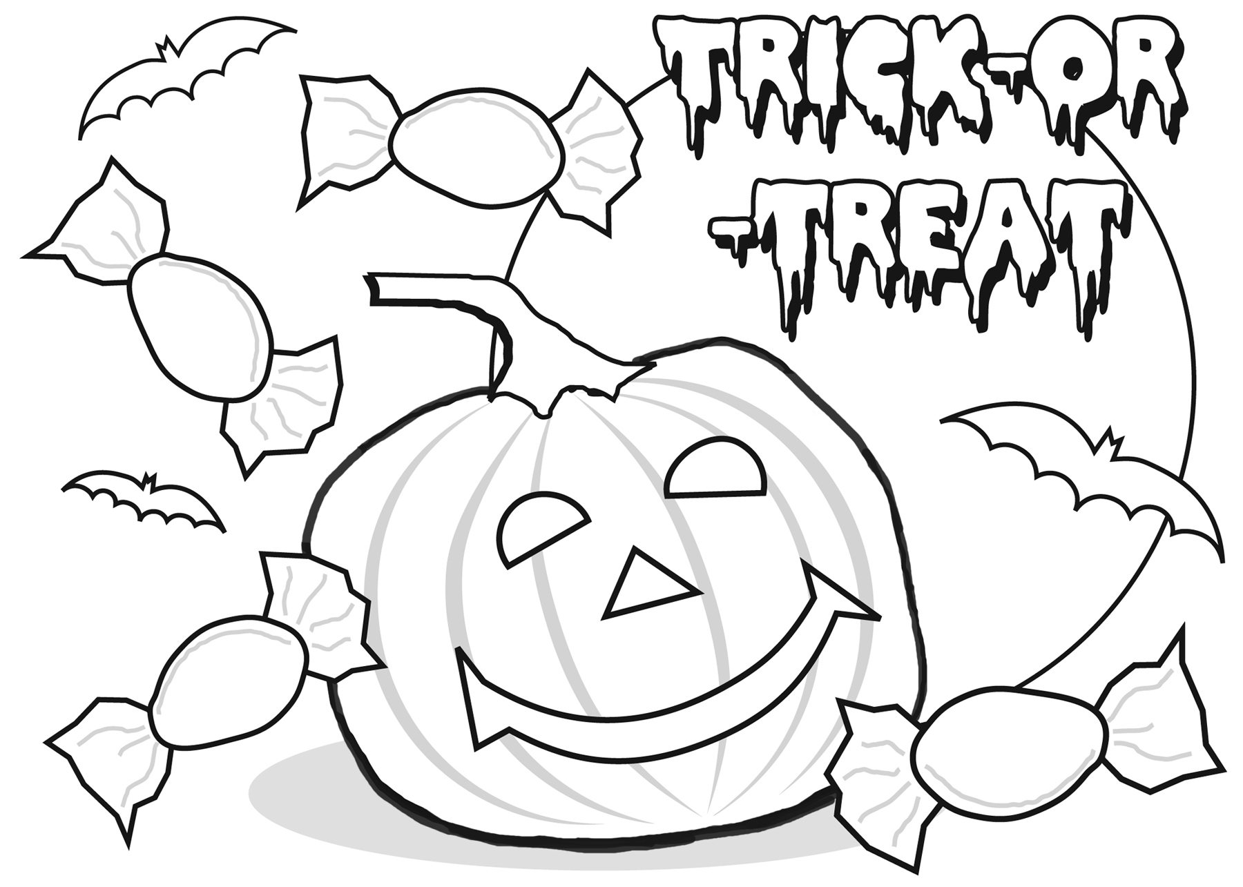 1800x1285 Trick Or Treat Preschool Coloring Pages Printable Free Hallowen
