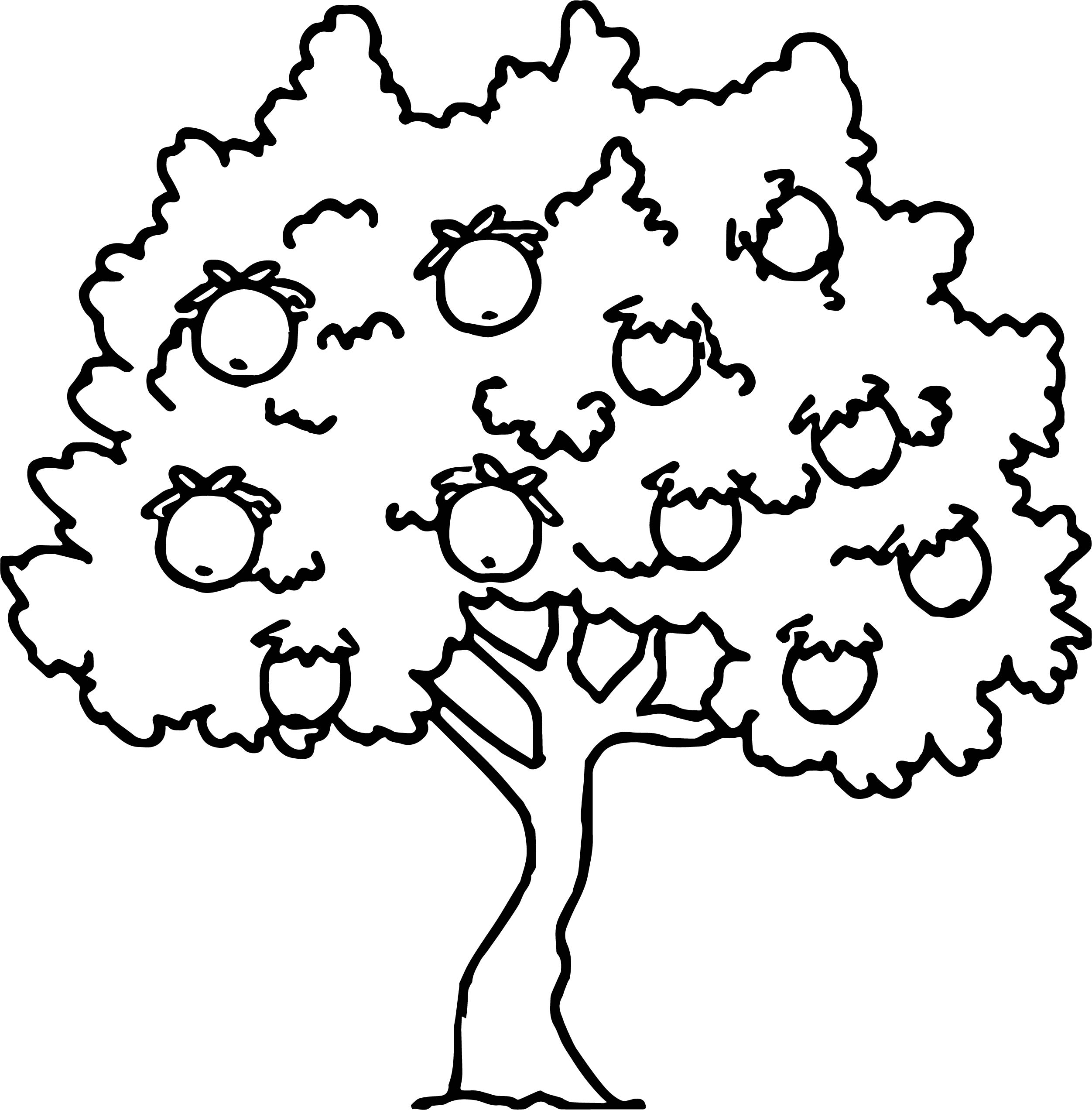2503x2544 Too Much Apple Tree Coloring Page