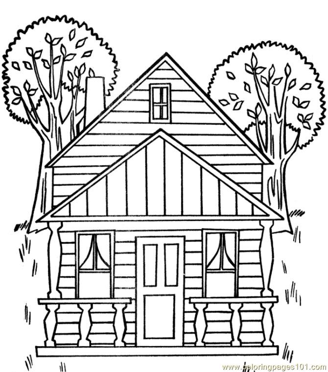 670x761 Tree House Coloring Page