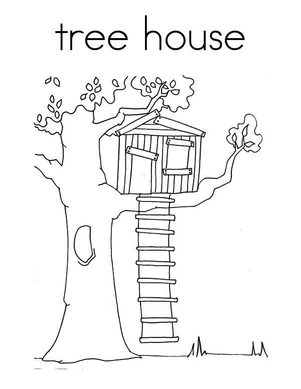 600x776 Treehouse Coloring Page For Kids Color Luna