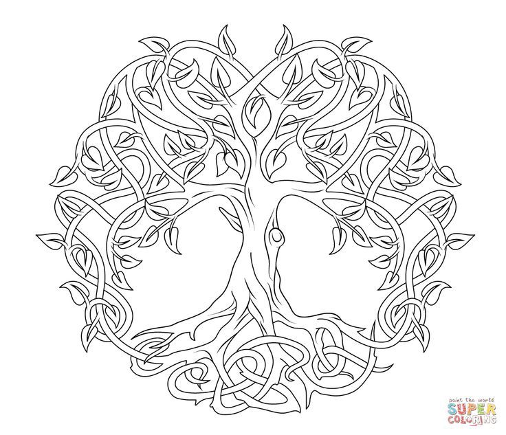 Celtic Tree Of Life Coloring Page Coloring 736x633 Celtic Tree Of Life Coloring Page Coloring