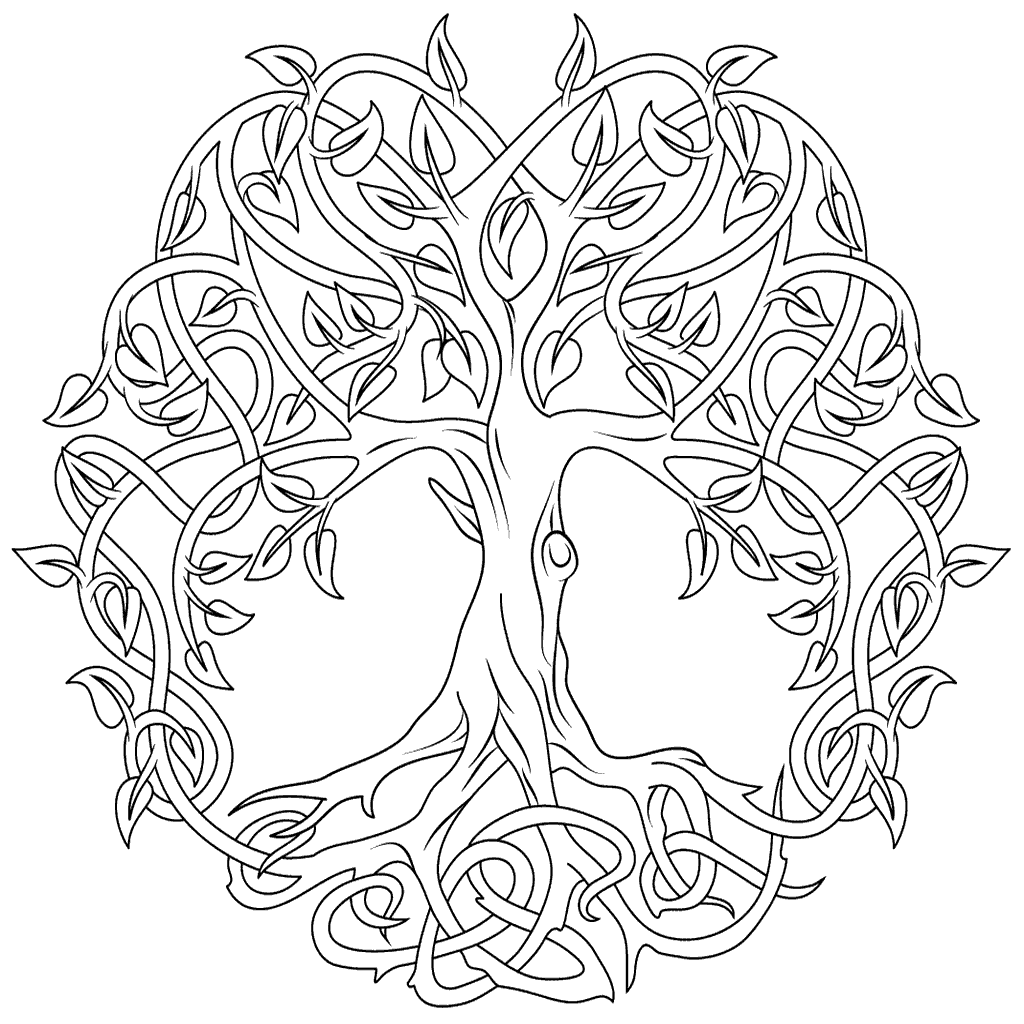Celtic Mandala Coloring Pages 1024x1024 Celtic Mandala Coloring Pages