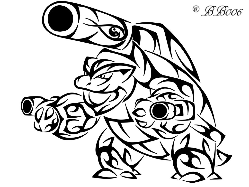 Tribal Mega Blastoise Pokemon Coloring Pages 1024x768 Tribal Mega Blastoise Pokemon Coloring Pages
