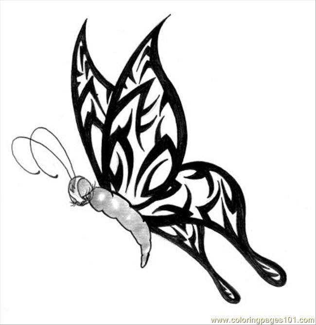 Tribal Butterfly Coloring Page 650x668 Tribal Butterfly Coloring Page