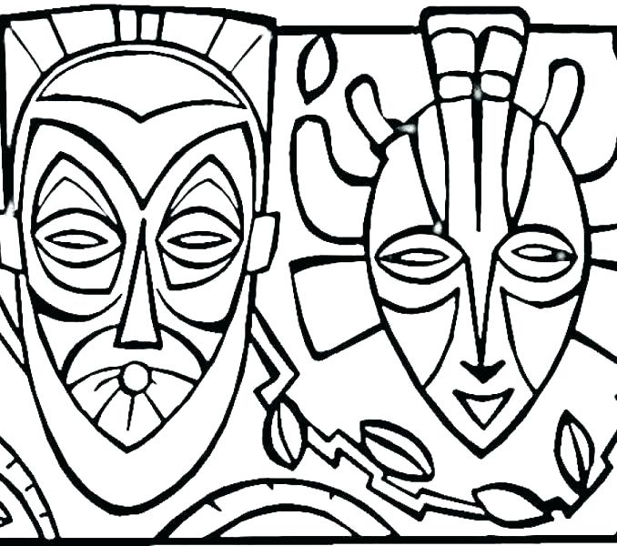 African Mask Coloring Pages Tribal Masks Coloring Sheets Pages 678x600 African Mask Coloring Pages Tribal Masks Coloring Sheets Pages