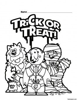 Halloween Trick Or Treat Printable Coloring Pages 262x338 Halloween Trick Or Treat Printable Coloring Pages