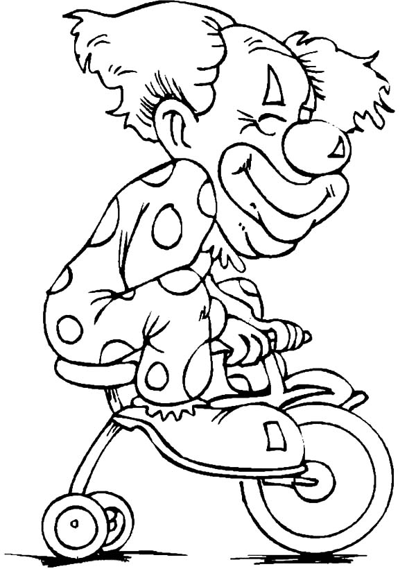 600x820 Carnival Clown Riding Tricycle Coloring Pages Best Place To Color