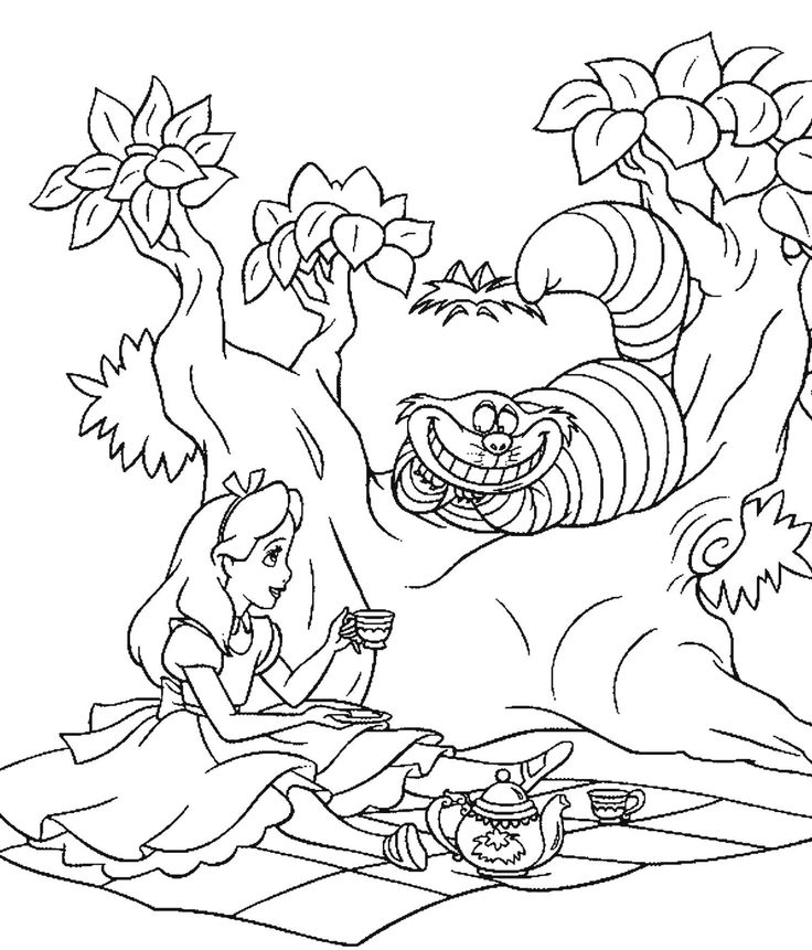 Trippy Alice In Wonderland Coloring Pages