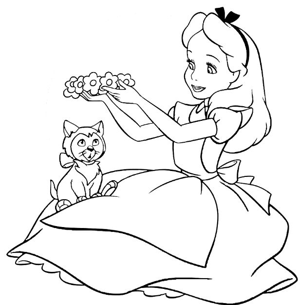 Alice In Wonderland Coloring Pages Free Download World Knowledge 618x626 Alice In Wonderland Coloring Pages Free Download World Knowledge