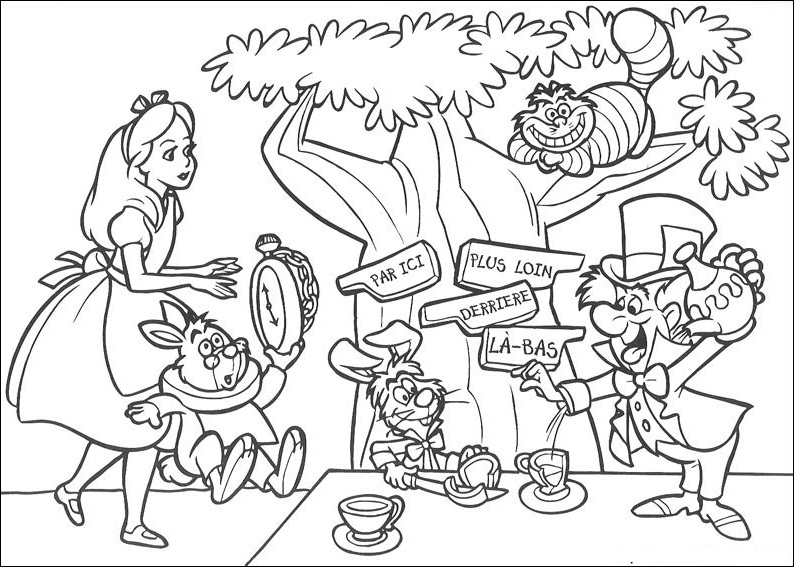 Alice In Wonderland Coloring Pages The Sun Flower Pages 794x567 Alice In Wonderland Coloring Pages The Sun Flower Pages