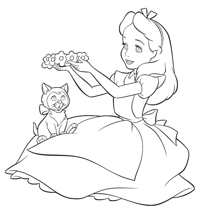 Stylish Design Alice Wonderland Coloring Pages Alice 650x698 Stylish Design Alice Wonderland Coloring Pages Alice